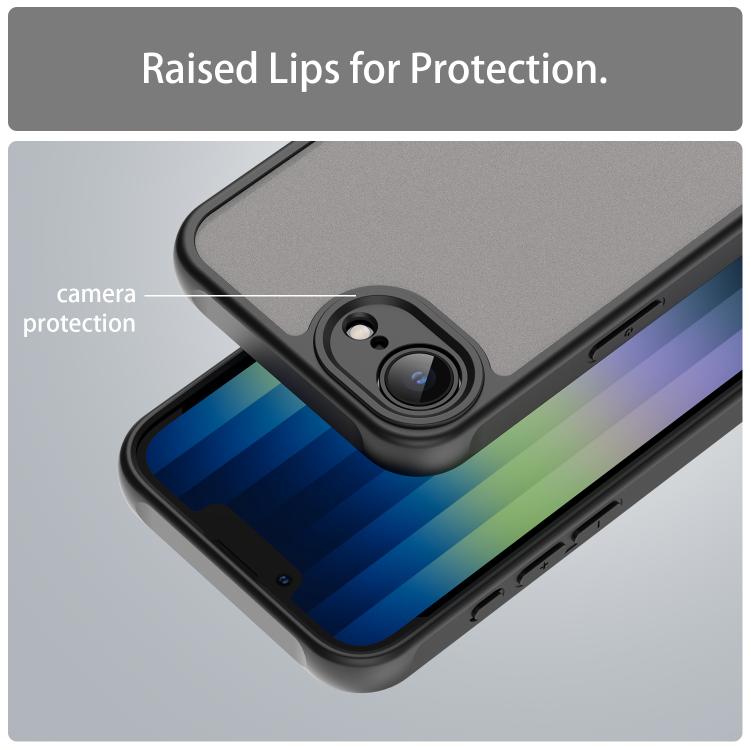 For iPhone 16e Fan Dun Series TPU Hybrid PC Frosted Phone Case(Black)