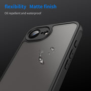 For iPhone 16e Fan Dun Series TPU Hybrid PC Frosted Phone Case(Black)