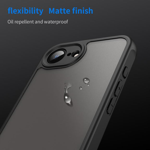 For iPhone 16e Fan Dun Series TPU Hybrid PC Frosted Phone Case(Black)