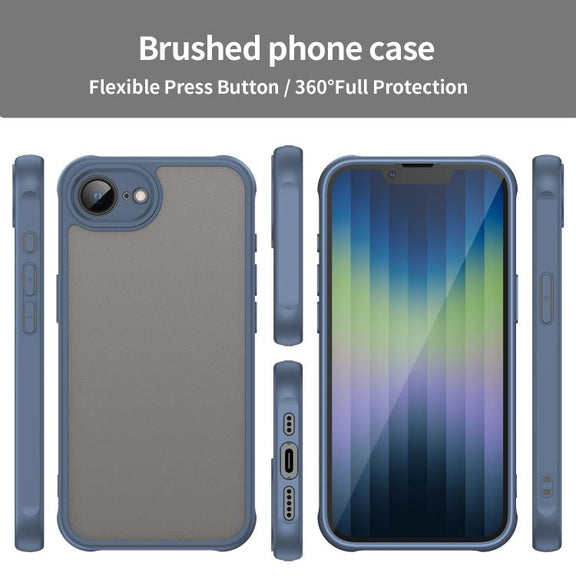 For iPhone 16e Fan Dun Series TPU Hybrid PC Frosted Phone Case(Blue)