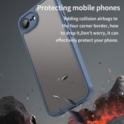 For iPhone 16e Fan Dun Series TPU Hybrid PC Frosted Phone Case(Blue)