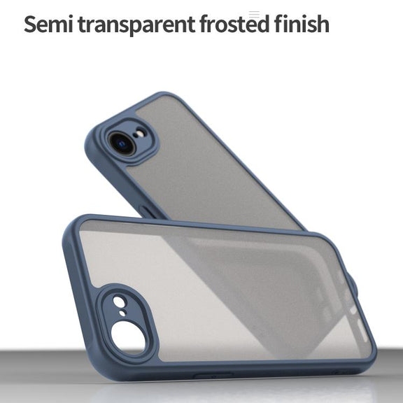 For iPhone 16e Fan Dun Series TPU Hybrid PC Frosted Phone Case(Blue)