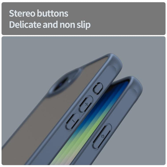For iPhone 16e Fan Dun Series TPU Hybrid PC Frosted Phone Case(Blue)