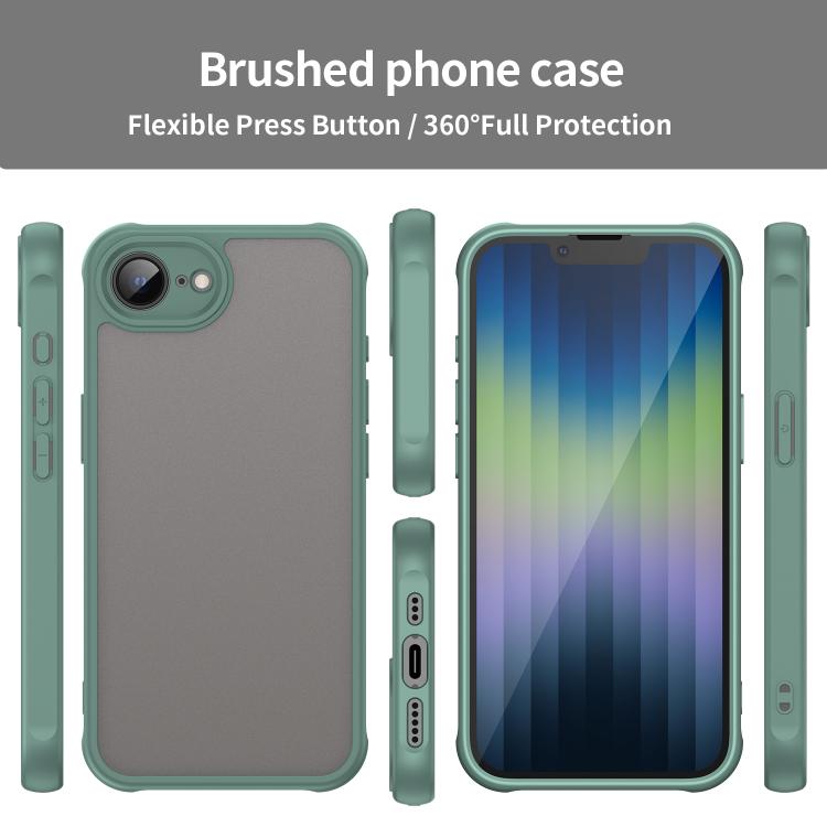 For iPhone 16e Fan Dun Series TPU Hybrid PC Frosted Phone Case(Green)