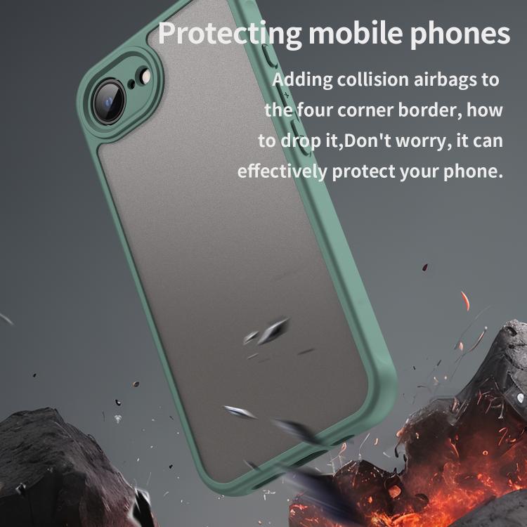 For iPhone 16e Fan Dun Series TPU Hybrid PC Frosted Phone Case(Green)