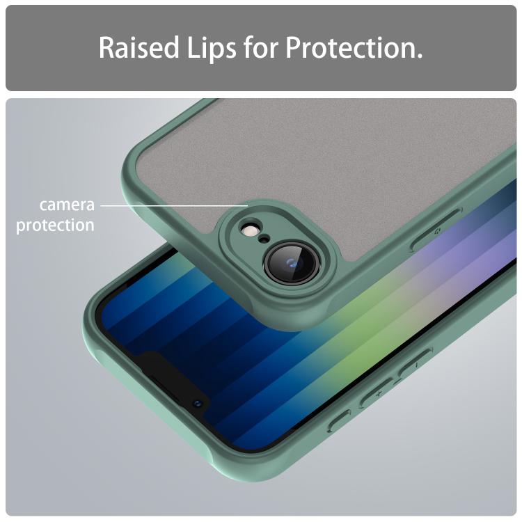 For iPhone 16e Fan Dun Series TPU Hybrid PC Frosted Phone Case(Green)