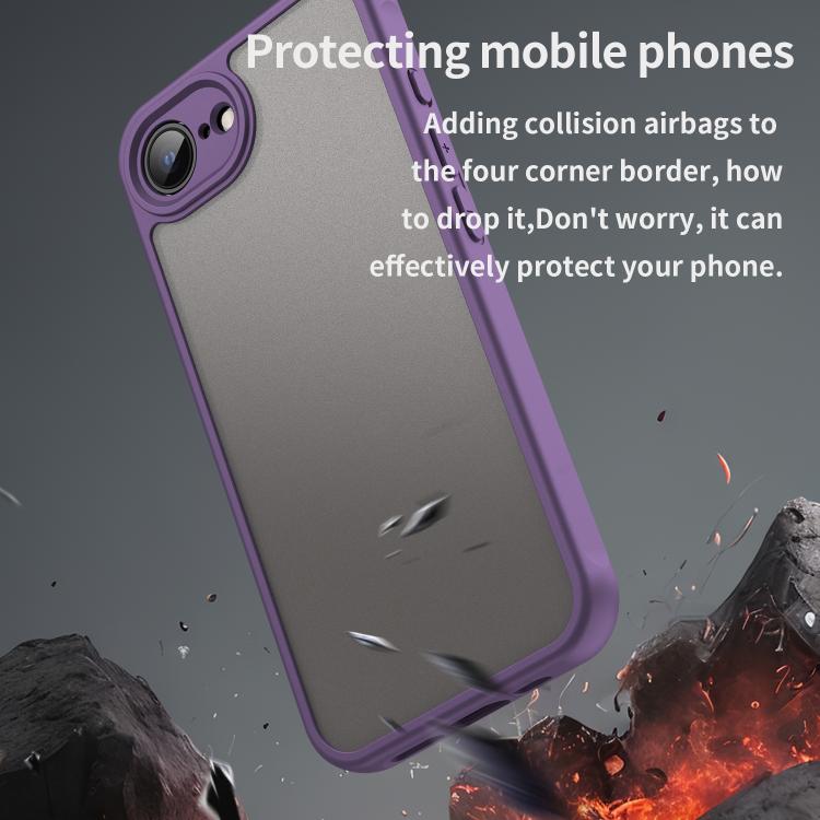For iPhone 16e Fan Dun Series TPU Hybrid PC Frosted Phone Case(Purple)