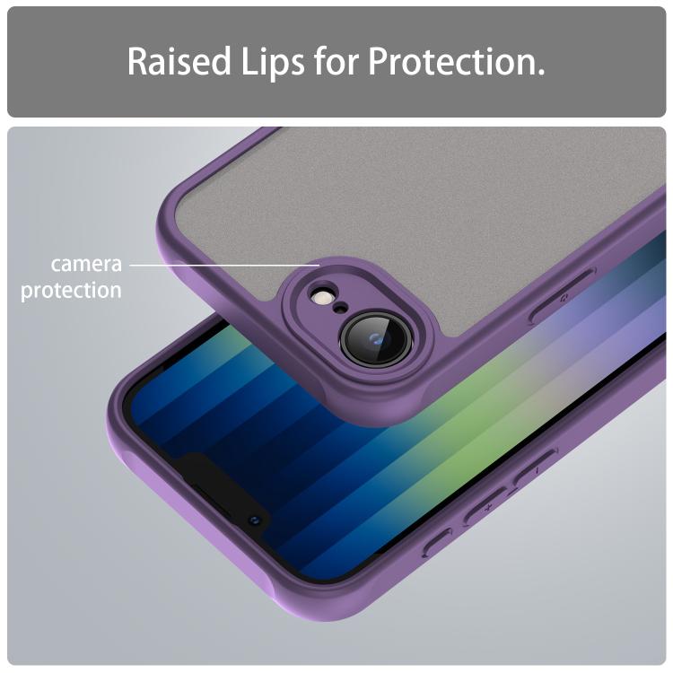 For iPhone 16e Fan Dun Series TPU Hybrid PC Frosted Phone Case(Purple)