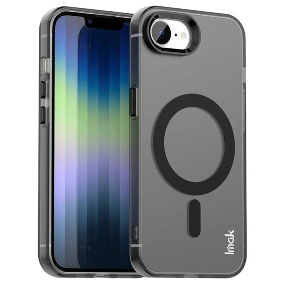 For iPhone 16e IMAK Candy Series Shockproof MagSafe Phone Case(Black)