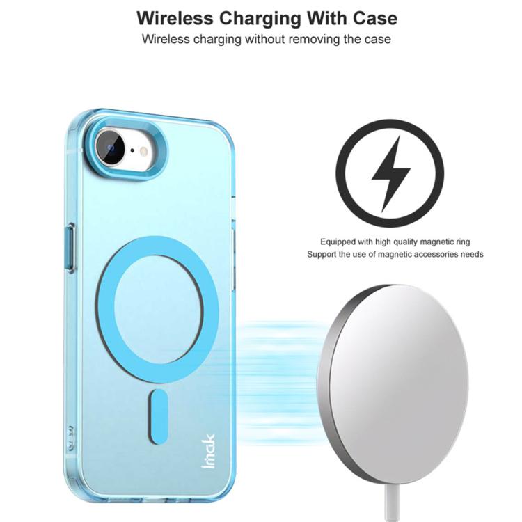 For iPhone 16e IMAK Candy Series Shockproof MagSafe Phone Case(Blue)