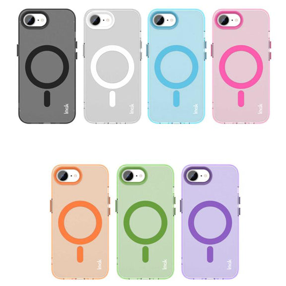 For iPhone 16e IMAK Candy Series Shockproof MagSafe Phone Case(Purple)