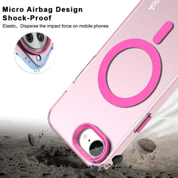 For iPhone 16e IMAK Candy Series Shockproof MagSafe Phone Case(Purple)