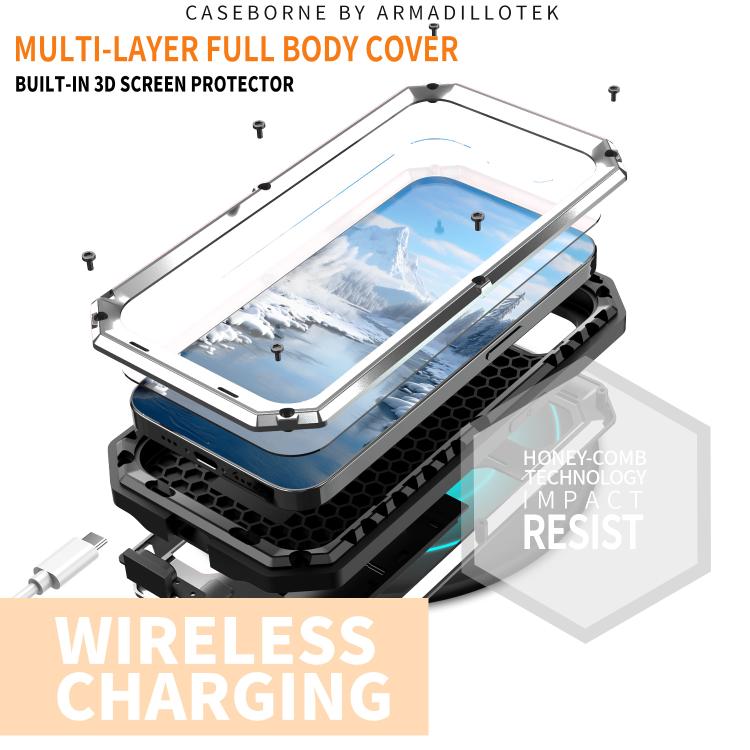 For iPhone 16e Sliding Camera IP68 Water-resistant Holder Phone Case(Silver)