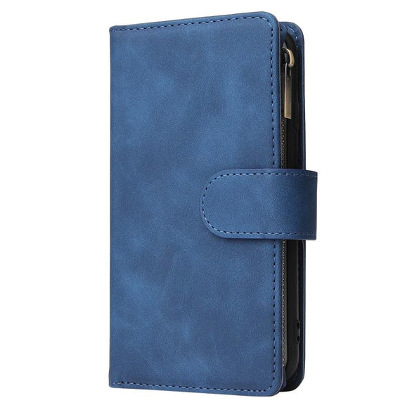 For iPhone 16e Multifunctional Multi-Card Wallet Phone Leather Case(Dark Blue)