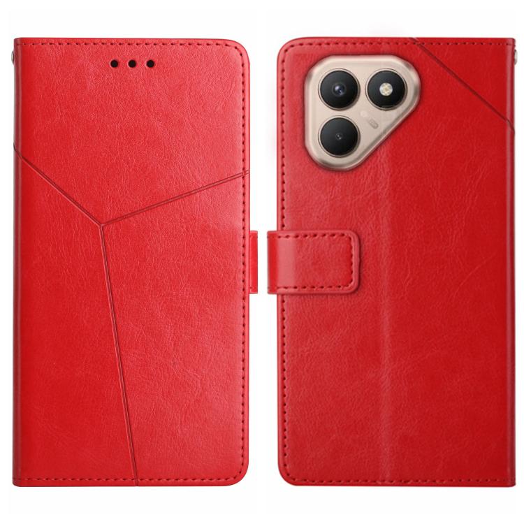 For Tecno Pova 7 4G Y-shaped Pattern Flip Leather Phone Case(Red)