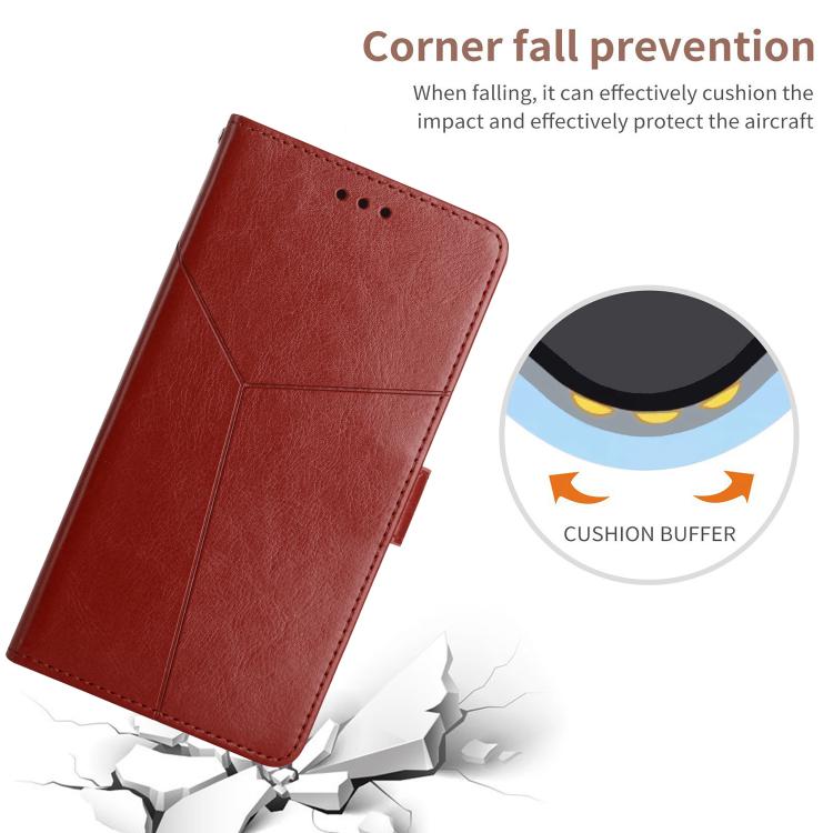 For Tecno Pova 7 4G Y-shaped Pattern Flip Leather Phone Case(Brown)