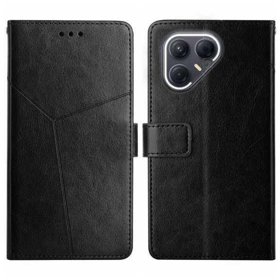 For Tecno Pova 7 5G Y-shaped Pattern Flip Leather Phone Case(Black)