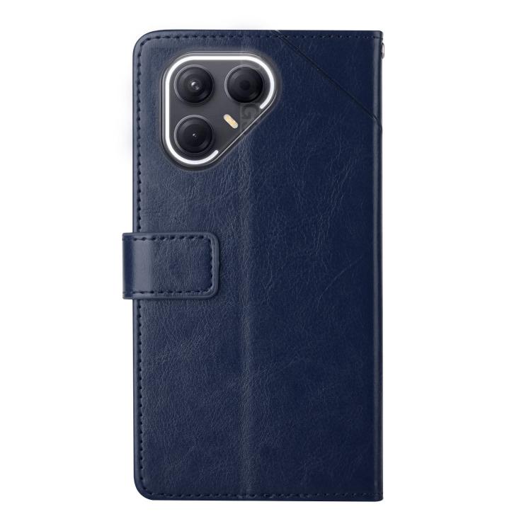 For Tecno Pova 7 5G Y-shaped Pattern Flip Leather Phone Case(Blue)
