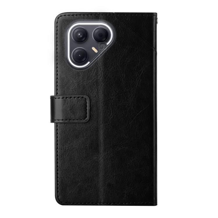 For Tecno Pova 7 Ultra 5G Y-shaped Pattern Flip Leather Phone Case(Black)