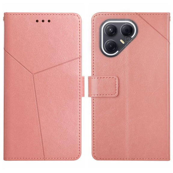 For Tecno Pova 7 Ultra 5G Y-shaped Pattern Flip Leather Phone Case(Pink)