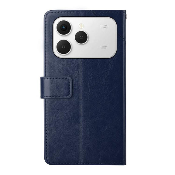 For Tecno Spark 40 4G Y-shaped Pattern Flip Leather Phone Case(Blue)