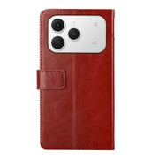 For Tecno Spark 40 4G Y-shaped Pattern Flip Leather Phone Case(Brown)