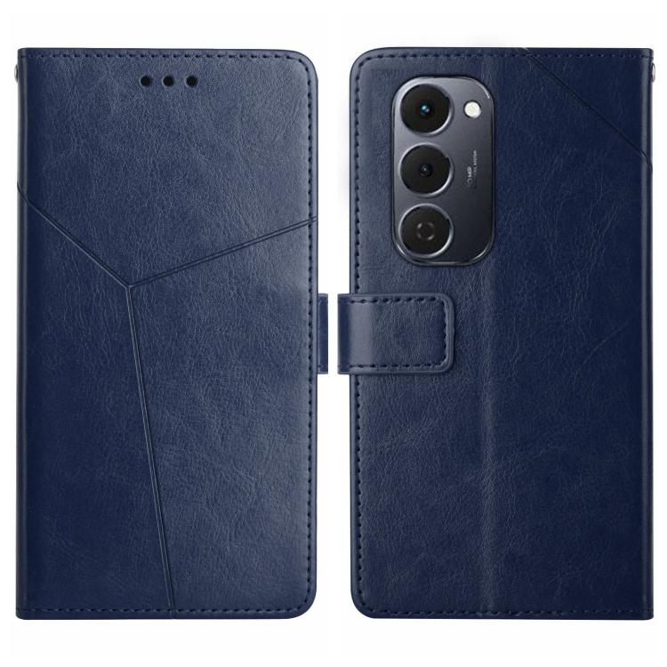 For Tecno Spark 40 Pro+ 4G Y-shaped Pattern Flip Leather Phone Case(Blue)