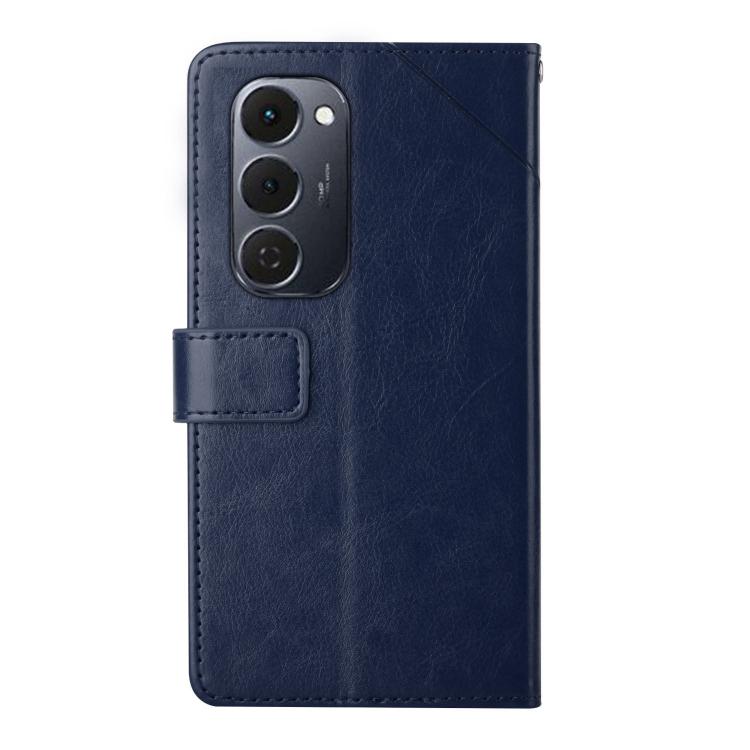 For Tecno Spark 40 Pro+ 4G Y-shaped Pattern Flip Leather Phone Case(Blue)