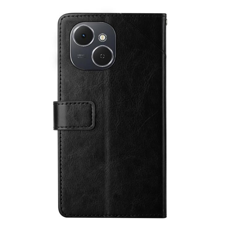 For Tecno Spark 40C Y-shaped Pattern Flip Leather Phone Case(Black)