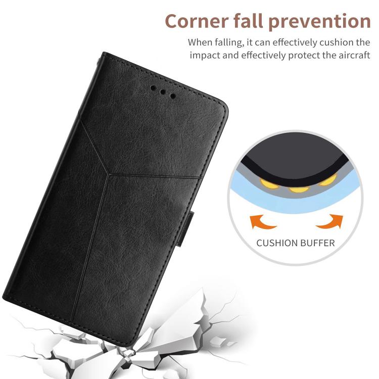 For Tecno Spark 40C Y-shaped Pattern Flip Leather Phone Case(Black)
