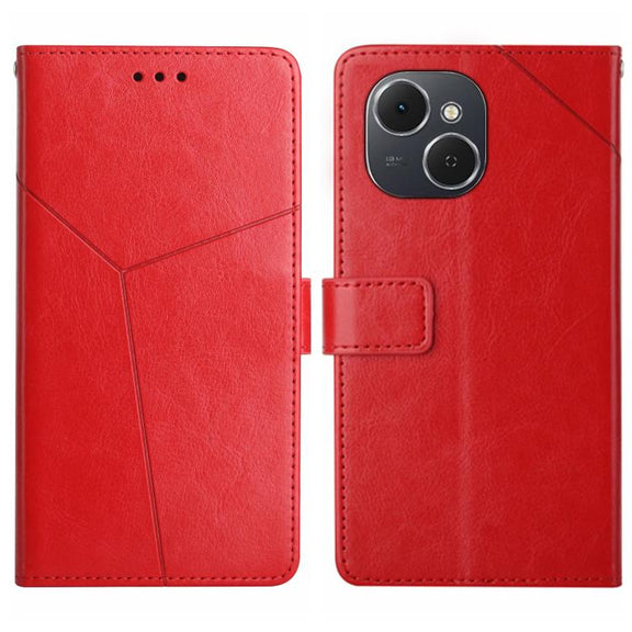 For Tecno Spark 40C Y-shaped Pattern Flip Leather Phone Case(Red)