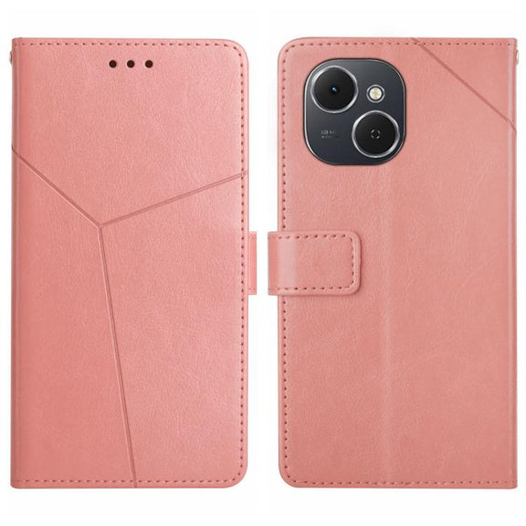For Tecno Spark 40C Y-shaped Pattern Flip Leather Phone Case(Pink)