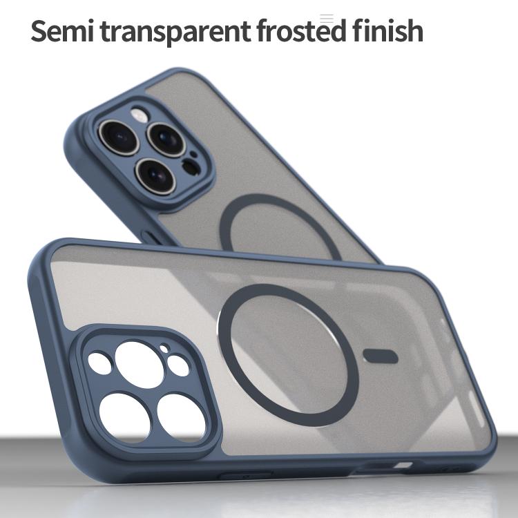 For iPhone 16e Fan Dun Series TPU Hybrid PC Frosted Magsafe Phone Case(Blue)