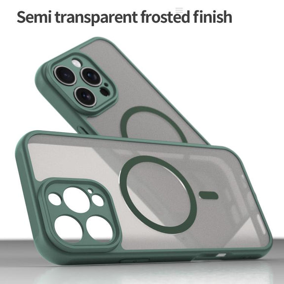 For iPhone 16e Fan Dun Series TPU Hybrid PC Frosted Magsafe Phone Case(Green)