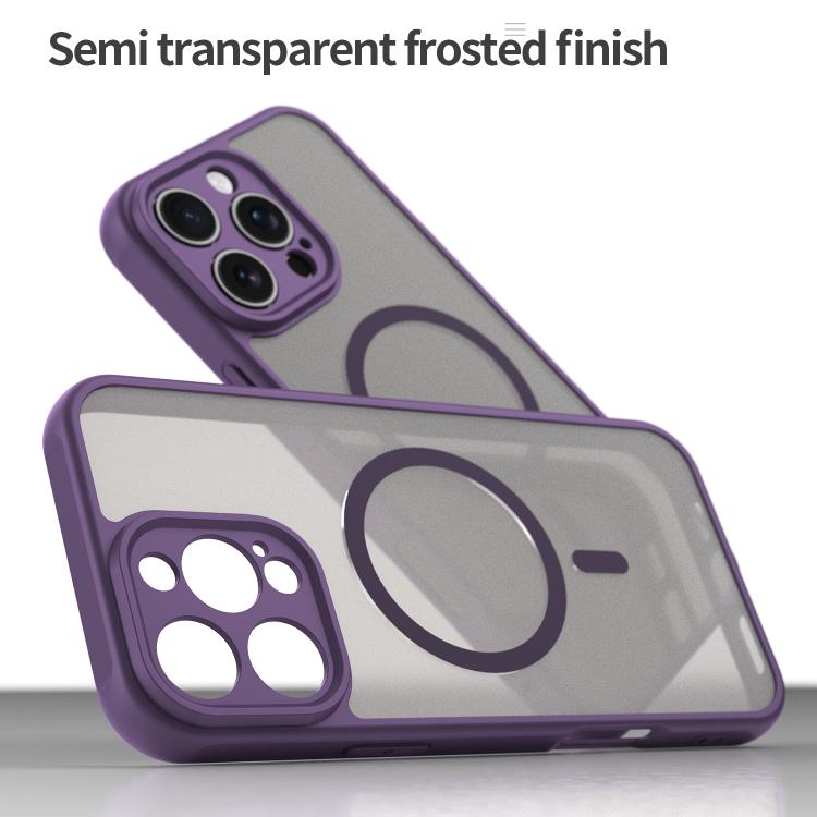 For iPhone 16e Fan Dun Series TPU Hybrid PC Frosted Magsafe Phone Case(Purple)