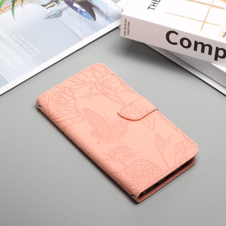 For Tecno Spark 40C Skin Feel Butterfly Embossed Flip Leather Phone Case(Pink)