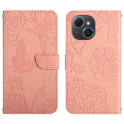 For Tecno Spark 40C Skin Feel Butterfly Embossed Flip Leather Phone Case(Pink)