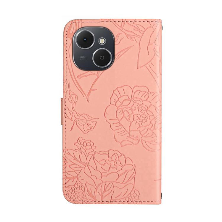 For Tecno Spark 40C Skin Feel Butterfly Embossed Flip Leather Phone Case(Pink)