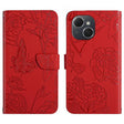 For Tecno Spark 40C Skin Feel Butterfly Embossed Flip Leather Phone Case(Red) - free shipping - PMC TechLife - Order now!