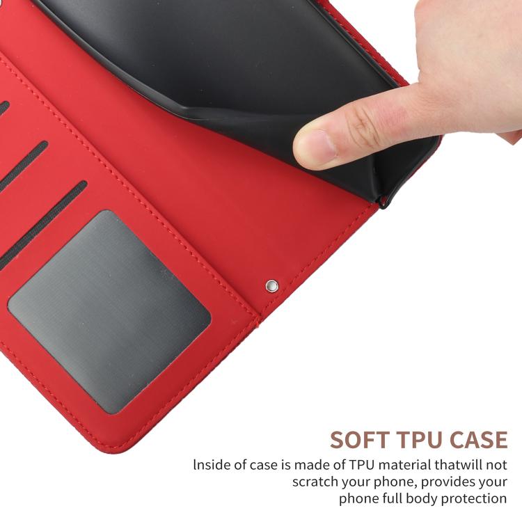 For Tecno Spark 40C Skin Feel Butterfly Embossed Flip Leather Phone Case(Red)