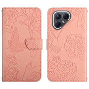 For Tecno Pova 7 5G Skin Feel Butterfly Embossed Flip Leather Phone Case(Pink)
