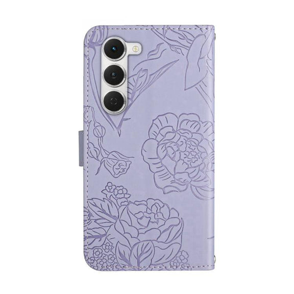 For Tecno Spark 40 Pro 4G Skin Feel Butterfly Embossed Flip Leather Phone Case(Purple)