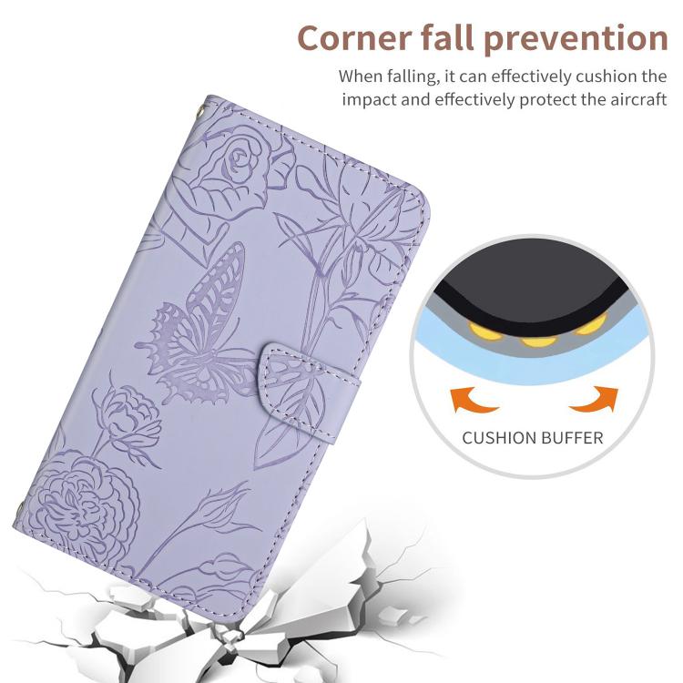 For Tecno Spark 40 4G Skin Feel Butterfly Embossed Flip Leather Phone Case(Purple)