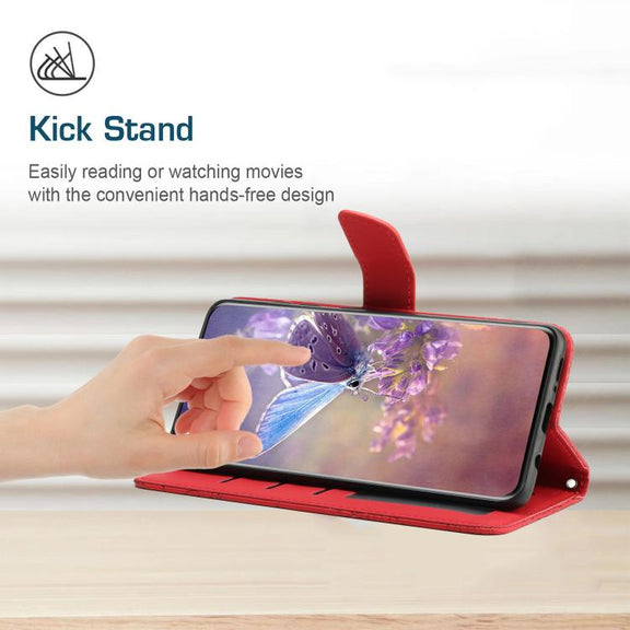 For Tecno Spark 40 4G Skin Feel Butterfly Embossed Flip Leather Phone Case(Red)