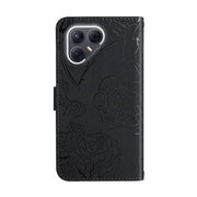 For Tecno Pova 7 Ultra 5G Skin Feel Butterfly Embossed Flip Leather Phone Case(Black)