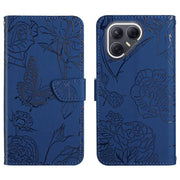 For Tecno Pova 7 Ultra 5G Skin Feel Butterfly Embossed Flip Leather Phone Case(Blue)