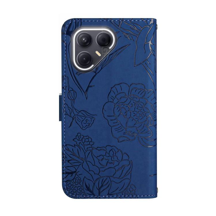 For Tecno Pova 7 Ultra 5G Skin Feel Butterfly Embossed Flip Leather Phone Case(Blue)