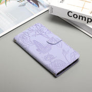 For Tecno Pova 7 4G Skin Feel Butterfly Embossed Flip Leather Phone Case(Purple)