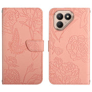 For Tecno Pova 7 4G Skin Feel Butterfly Embossed Flip Leather Phone Case(Pink)