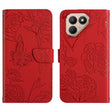 For Tecno Pova 7 4G Skin Feel Butterfly Embossed Flip Leather Phone Case(Red) - free shipping - PMC TechLife - Order now!